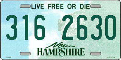 NH license plate 3162630