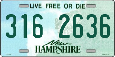 NH license plate 3162636
