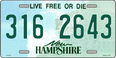 NH license plate 3162643