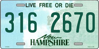 NH license plate 3162670