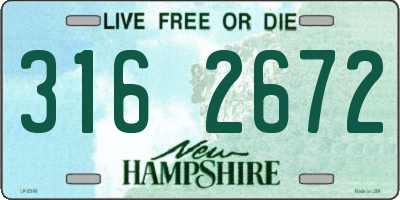 NH license plate 3162672