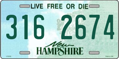NH license plate 3162674