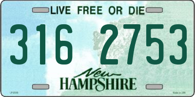 NH license plate 3162753