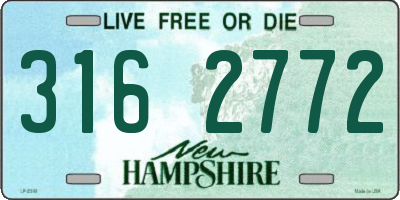 NH license plate 3162772