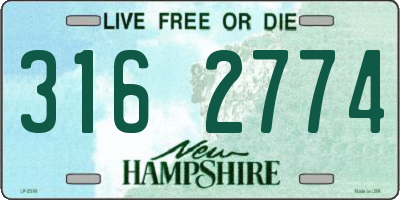 NH license plate 3162774