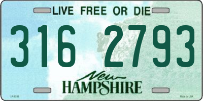 NH license plate 3162793
