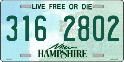 NH license plate 3162802