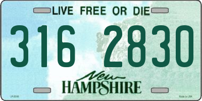 NH license plate 3162830