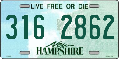NH license plate 3162862