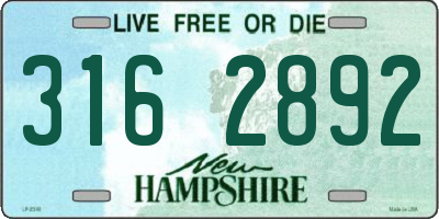 NH license plate 3162892