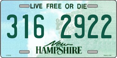 NH license plate 3162922