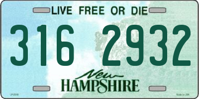 NH license plate 3162932