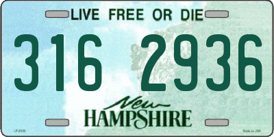 NH license plate 3162936