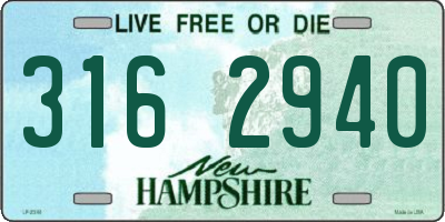 NH license plate 3162940