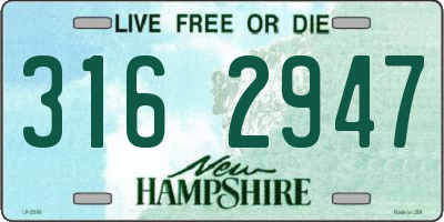 NH license plate 3162947