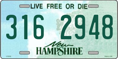 NH license plate 3162948