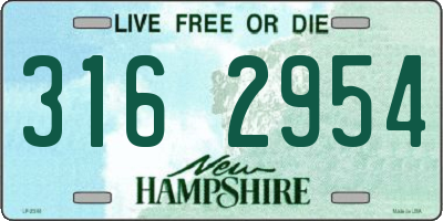NH license plate 3162954