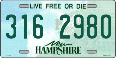 NH license plate 3162980