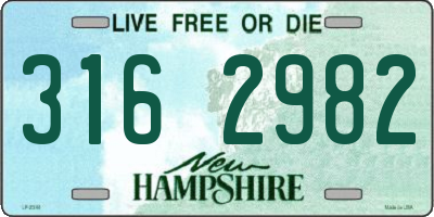NH license plate 3162982