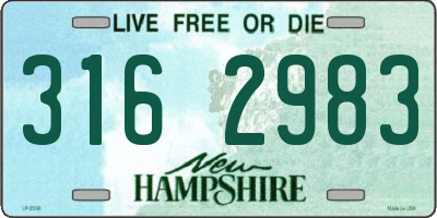 NH license plate 3162983