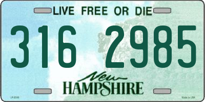 NH license plate 3162985