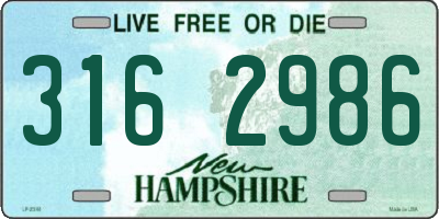 NH license plate 3162986