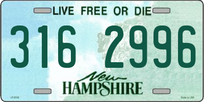 NH license plate 3162996