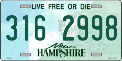 NH license plate 3162998