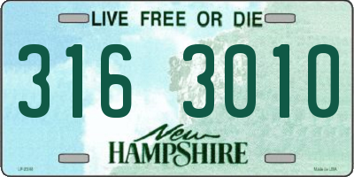 NH license plate 3163010