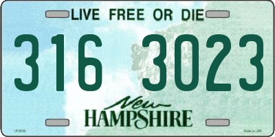 NH license plate 3163023