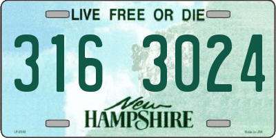 NH license plate 3163024