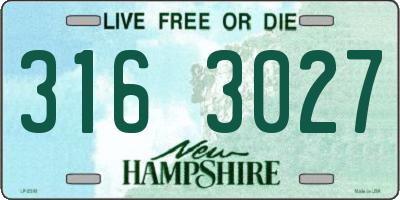 NH license plate 3163027