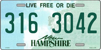 NH license plate 3163042
