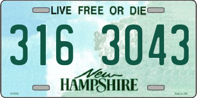 NH license plate 3163043