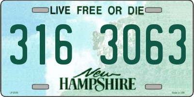 NH license plate 3163063