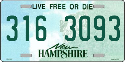 NH license plate 3163093