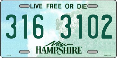 NH license plate 3163102
