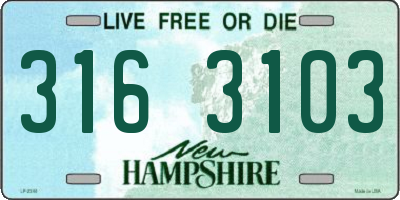 NH license plate 3163103