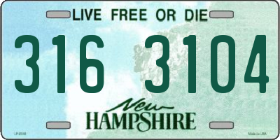 NH license plate 3163104