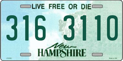 NH license plate 3163110