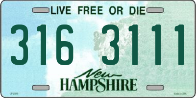 NH license plate 3163111