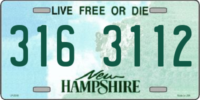 NH license plate 3163112