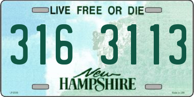 NH license plate 3163113