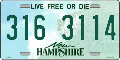 NH license plate 3163114