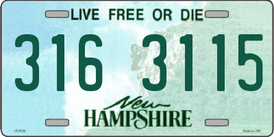 NH license plate 3163115