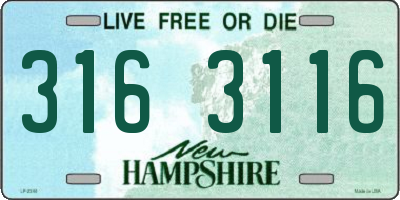 NH license plate 3163116