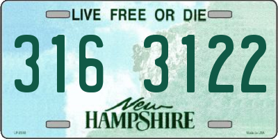 NH license plate 3163122