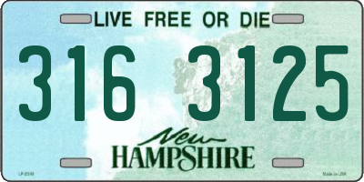 NH license plate 3163125