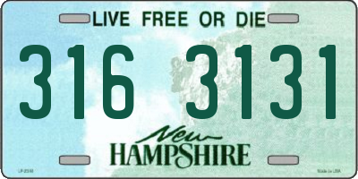 NH license plate 3163131
