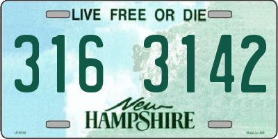 NH license plate 3163142